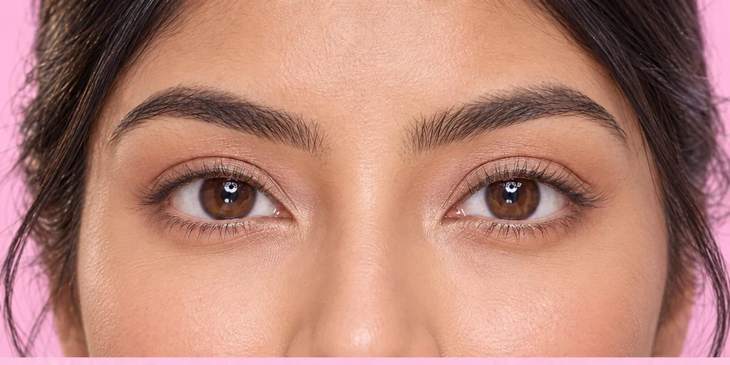 Natural-lash styling reference on the same adult model, with consistent eye shape and lighting.